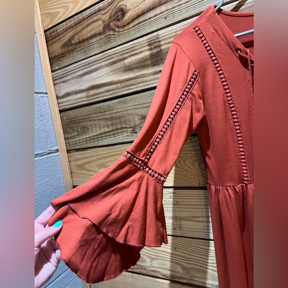 Burnt Orange Fall Dress - Picture 3 of 5